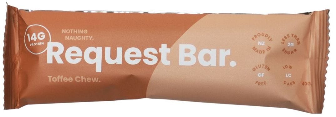 Nothing Naughty Low Carb Request Protein Bars - Box of 12 Toffee Chew