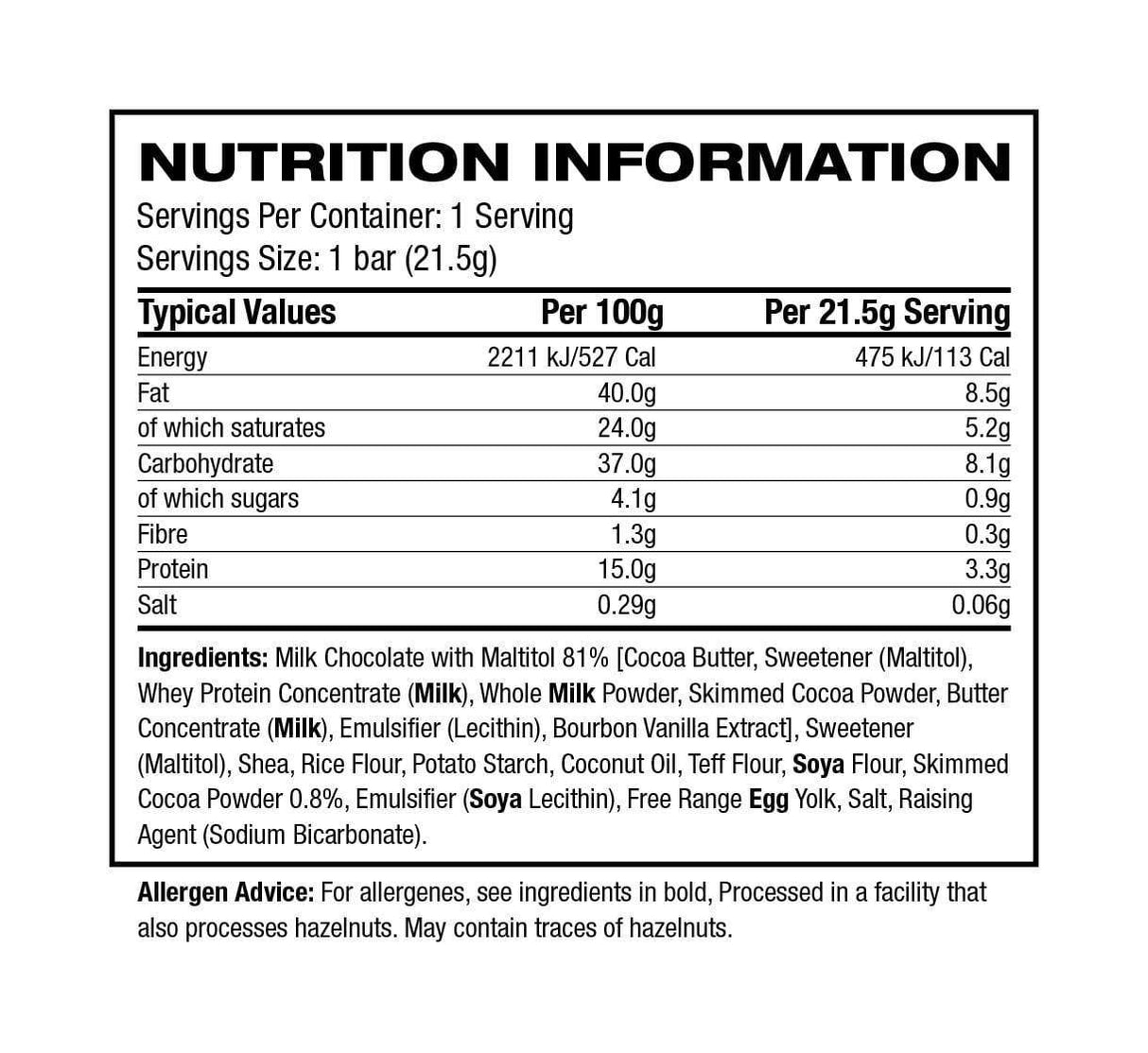 Novo Nutrition Protein Break Bar 25 Box Milk Chocolate
