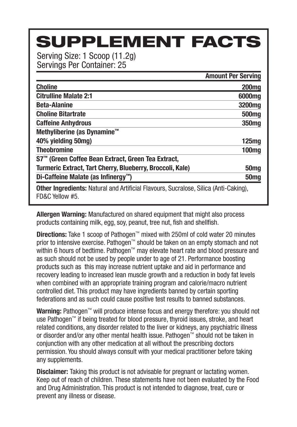 Outbreak Nutrition Pathogen Pre Workout 25 Serve