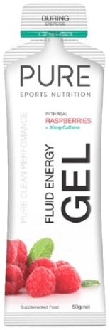 Pure Fluid Energy Gels Box 18 - WADA Tested Raspberry Caffeine