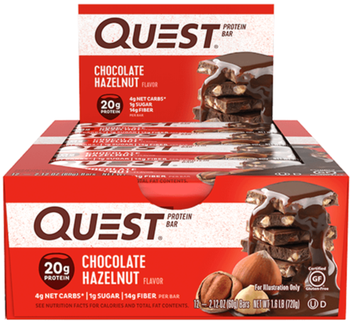 Quest Protein Bars Box of 12 Chocolate Hazelnut