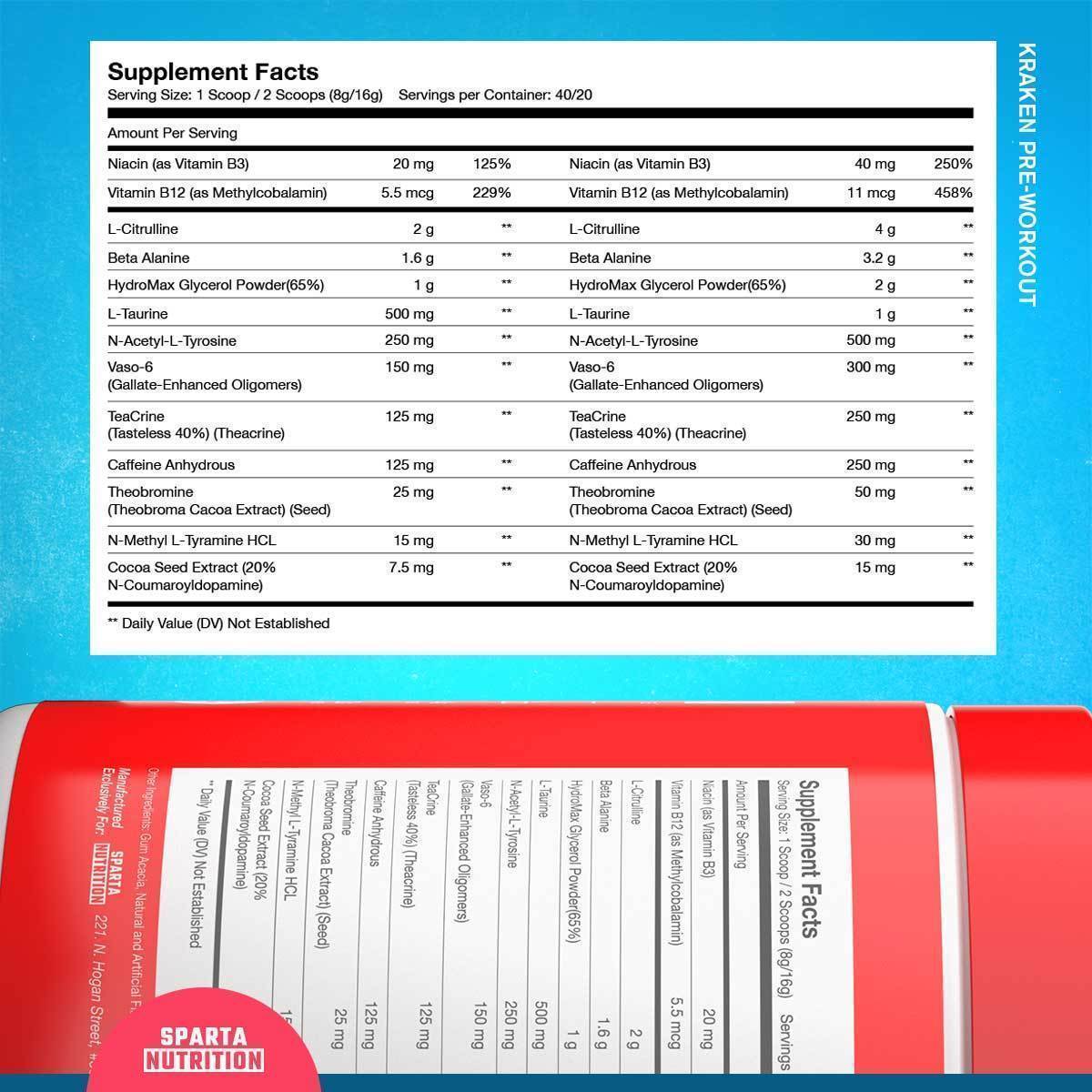 Sparta Nutrition Kraken Pre-Workout 40 serve - Bombsicle Bombsicle