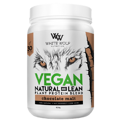 White Wolf Natural & Lean Vegan Plant Protein 900g Chocolate Malt