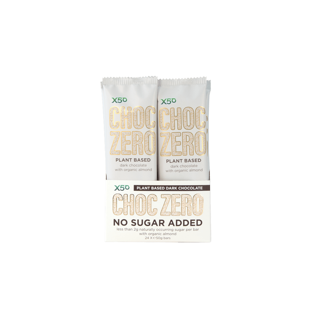X50 Choc Zero Plant Based Protein Bar Dark Choc Almond / 24 Pack
