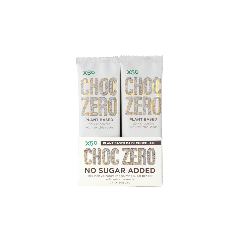 X50 Choc Zero Plant Based Protein Bar Dark Choc Chia / 24 Pack