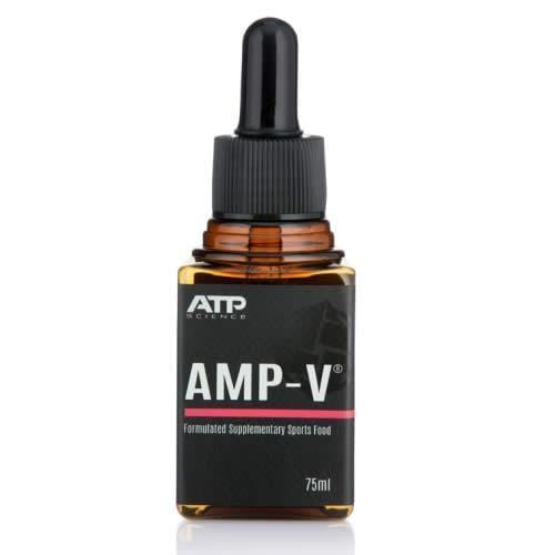 Brown glass ampoule with black AMP-V label