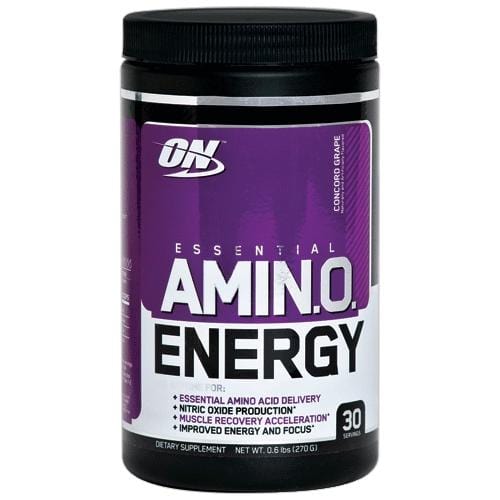Black container with Amino Energy pills