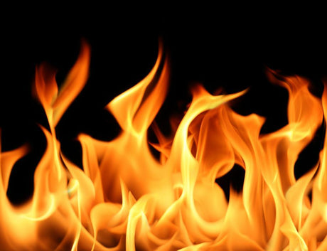 Fire flames with a black background