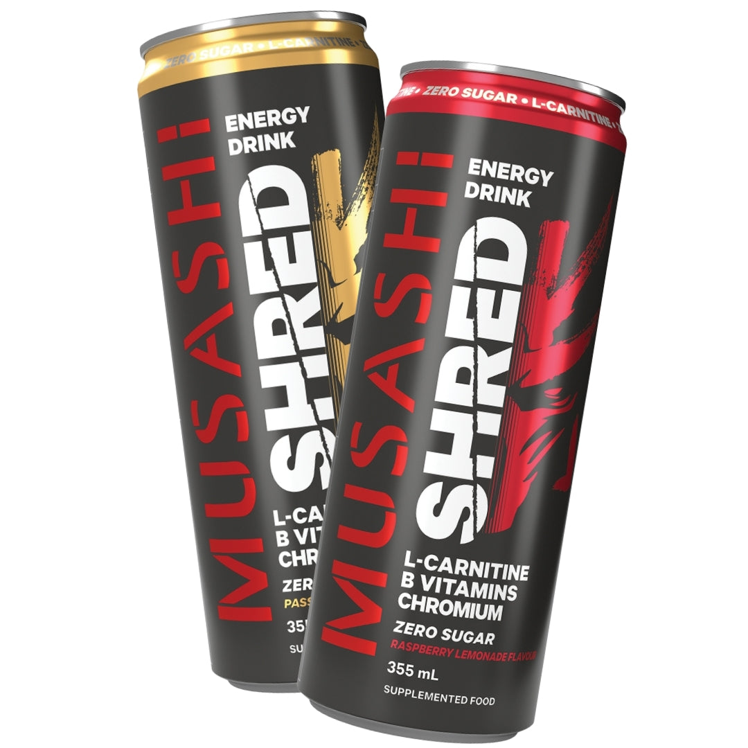 2x Musashi Shred Energy Drink RTD 355ml (Random Flavour) *Gift*