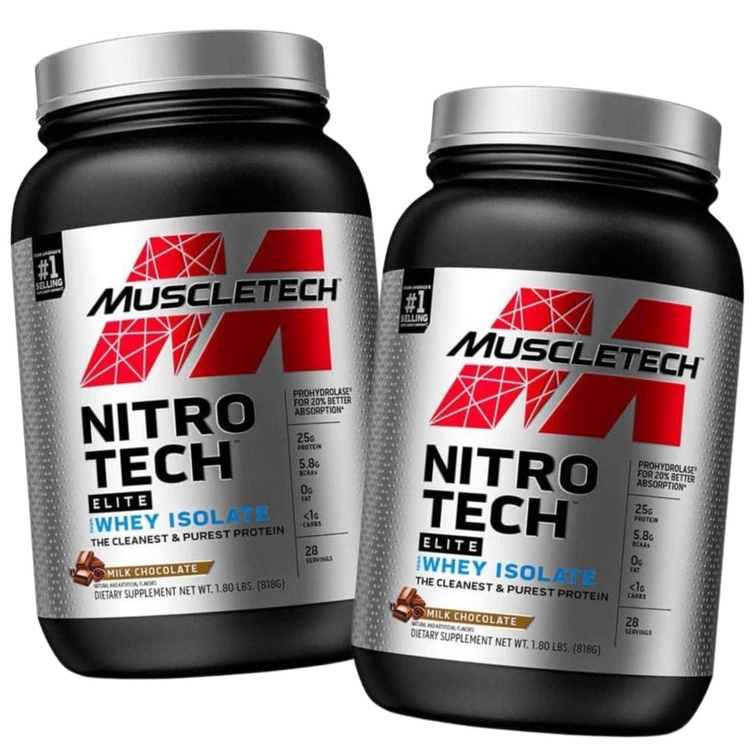 Muscletech Stacks 2x MuscleTech 100% Nitro-Tech Whey Isolate Elite Stack – Sportsfuel ...