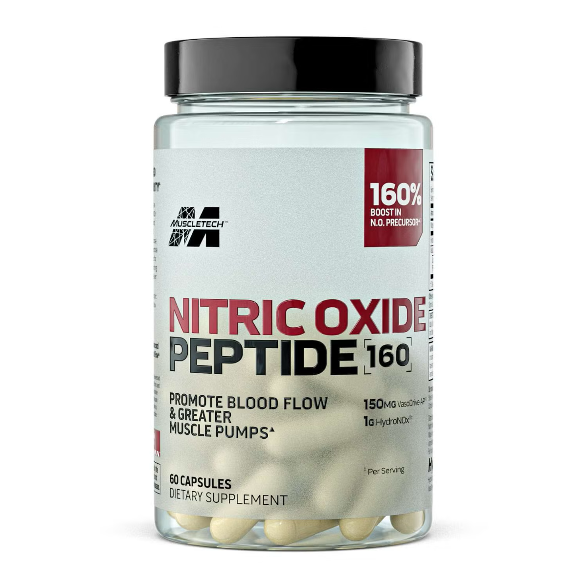 MuscleTech Nitric Oxide Peptide 160 Pump Formula Capsules