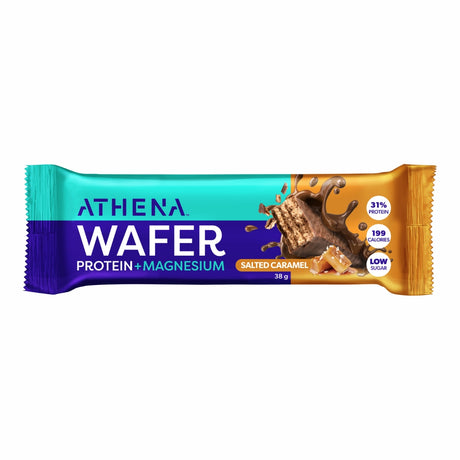 Athena Wafer Protein + Magnesium bar packaging on a white background