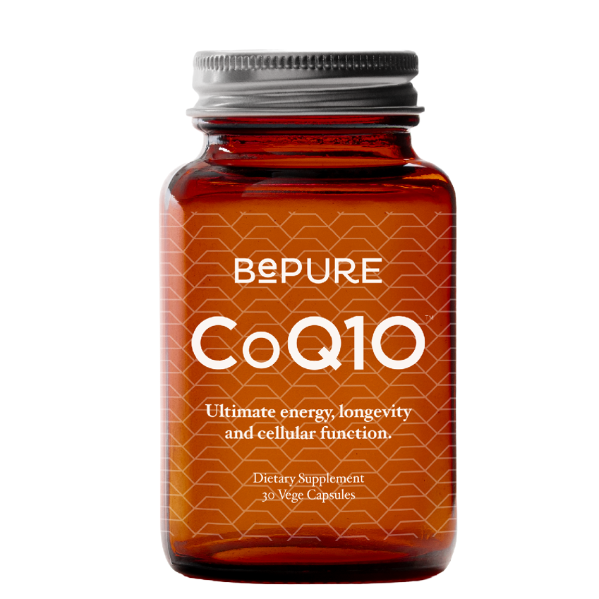 Bepure CoQ10 supplement bottle on a white background