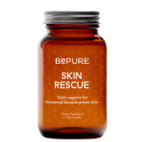 Amber bottle labeled 'Bepure Skin Rescue' on a white background