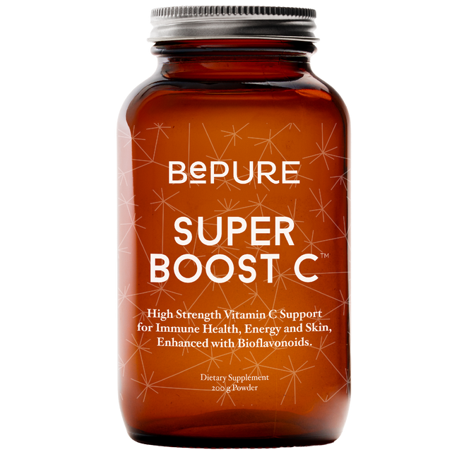 Bepure Super Boost C supplement bottle on a white background