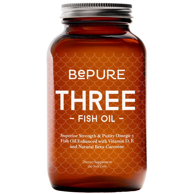 Bepure Three Fish Oil bottle on a white background