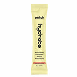 Yellow packet of 'switch' hydrate on a white background