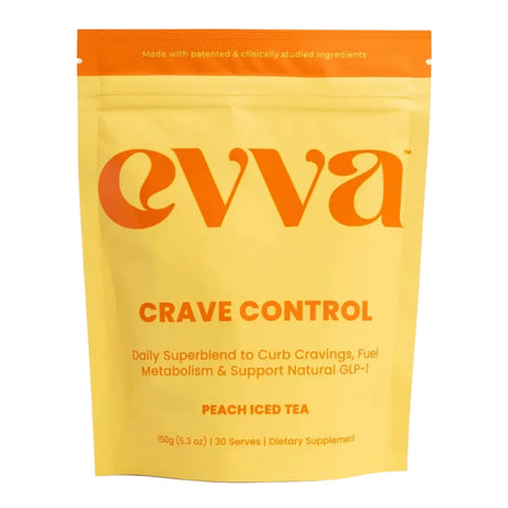 Yellow package of 'evva Crave Control' on a beige background