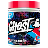 Ghost Legend supplement container with colorful label on a white background