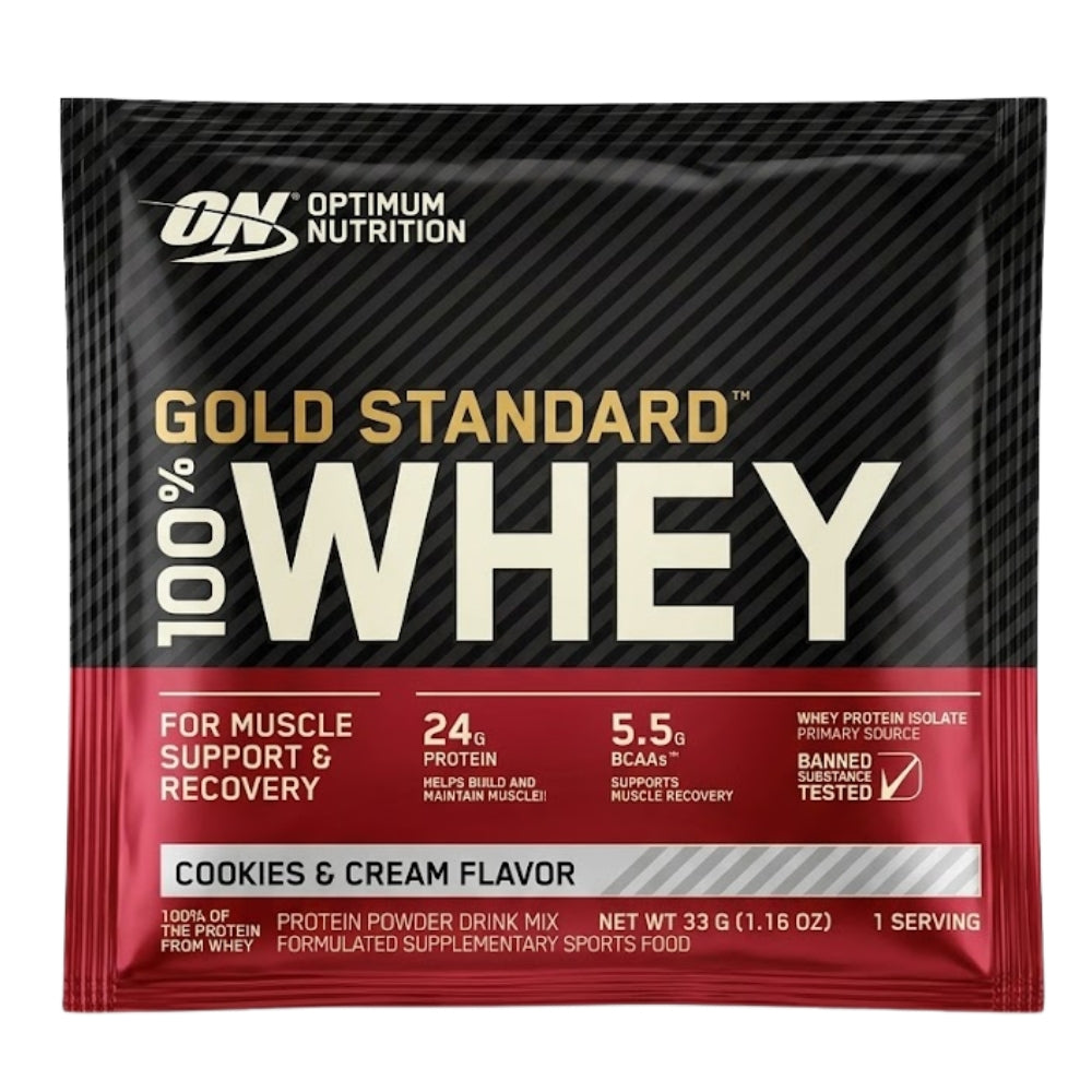 1x Optimum Nutrition Gold Standard 100% Whey Protein Powder Sample - Cookies & Cream *Free Sample*