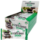 Box of Horleys carb less Crunch protein bars with a white background