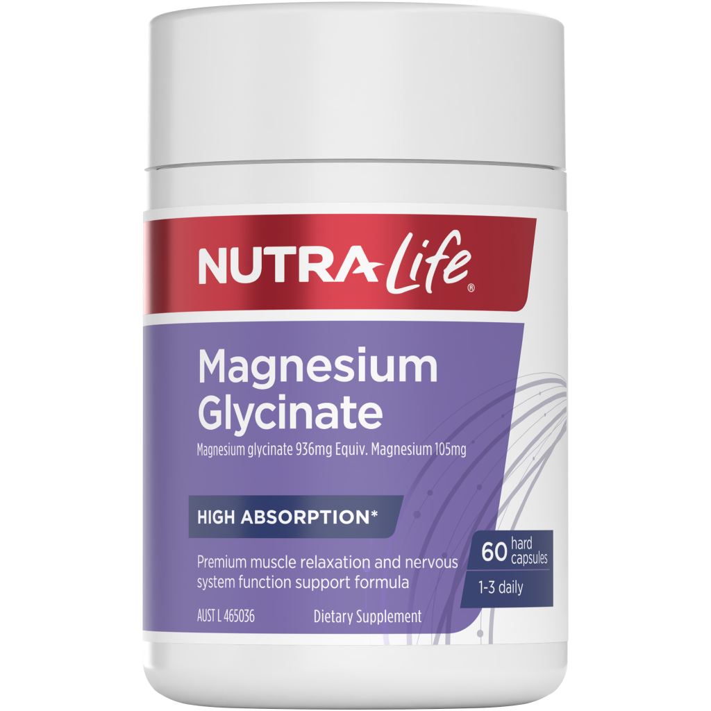 NutraLife Magnesium Glycinate 60 Caps *Gift*