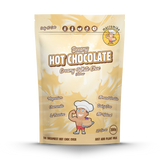 Packaging of Dreamy Hot Chocolate with cartoon character on a white background