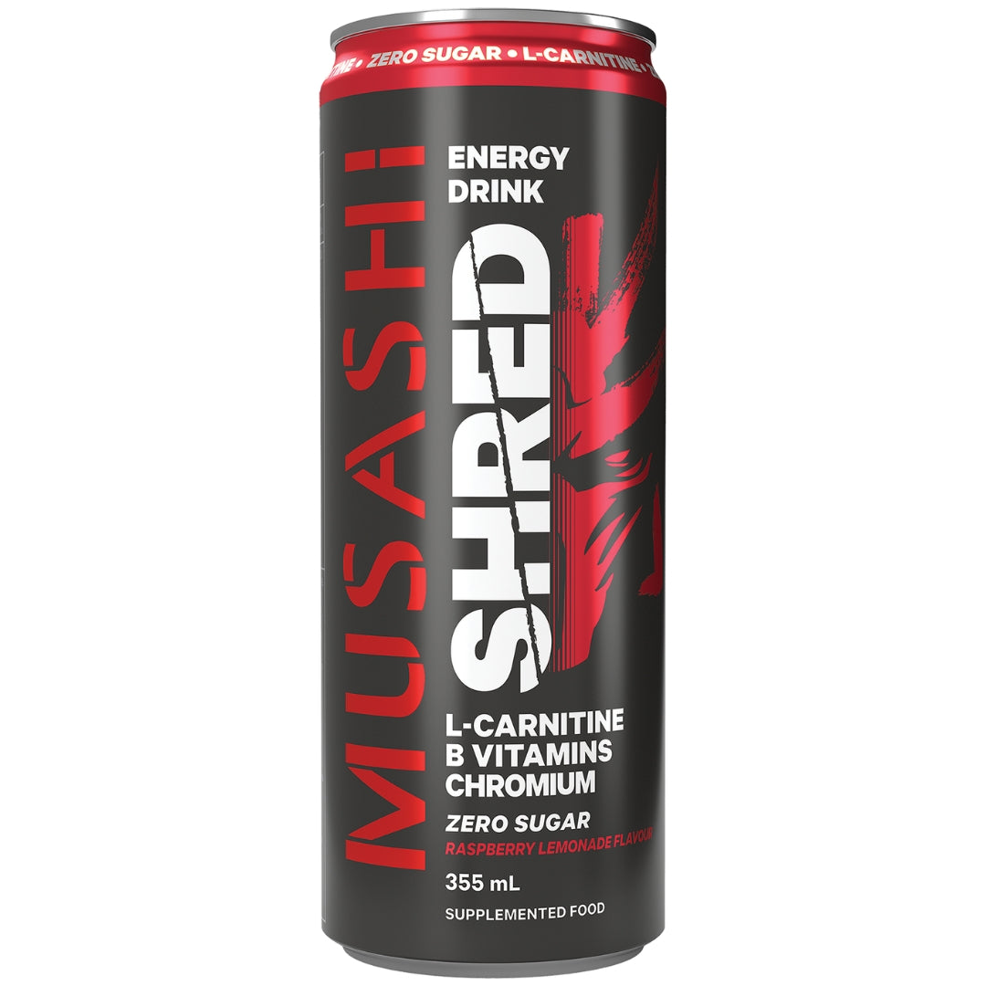 1x Musashi Shred Energy Drink RTD 355ml (Random Flavour) *Gift*