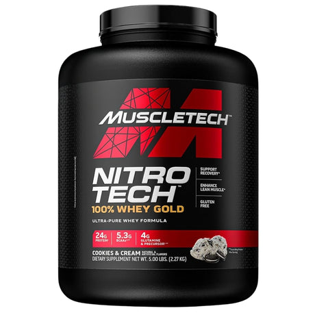 MuscleTech Nitro Tech 100% Whey Gold Protein Powder 5lb