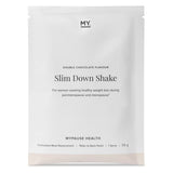 Slim Down Shake package with 'MY.' branding on a white background