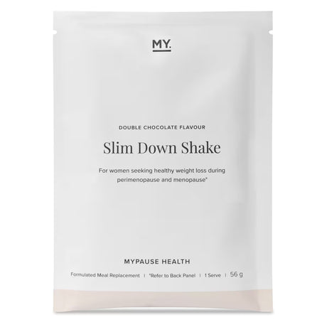Slim Down Shake package with 'MY.' branding on a white background
