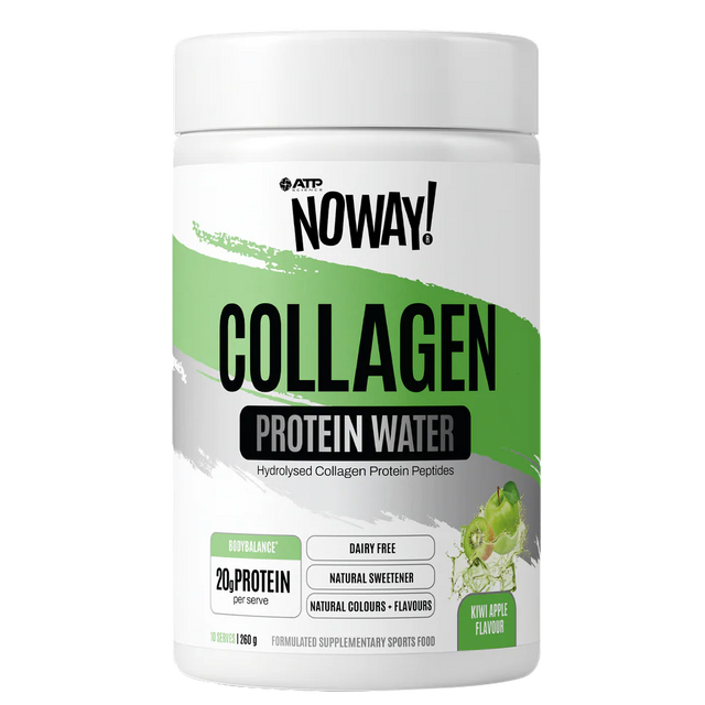 Container of Noway Collagen Protein Water on a white background