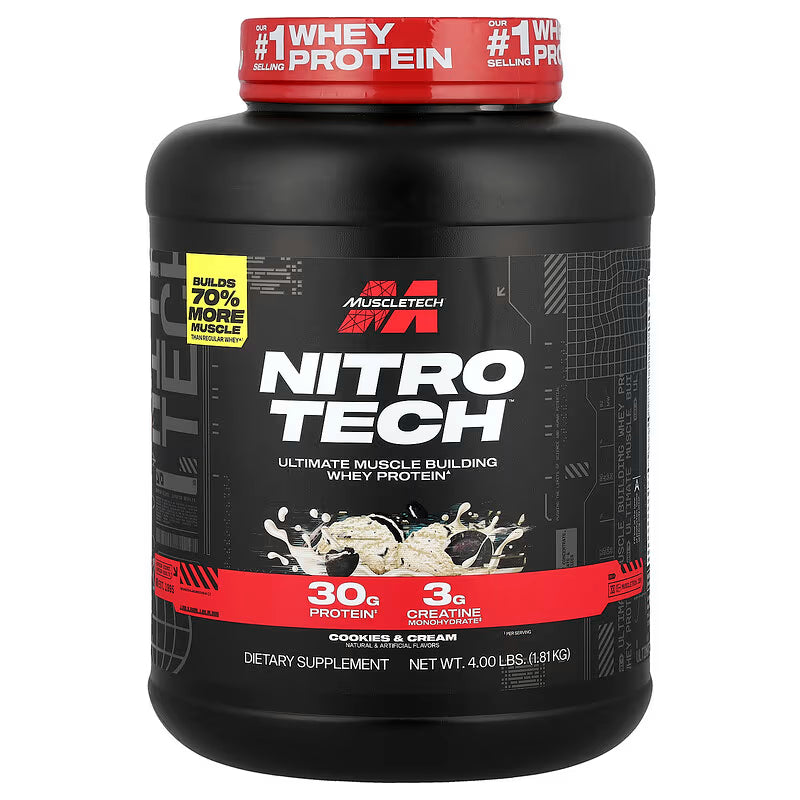 MuscleTech Nitro Tech Whey Protein Powder 4lb