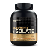 Optimum Nutrition Gold Standard 100% Isolate protein powder container on a white background