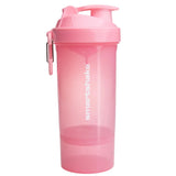 Pink smartshake shaker bottle on a white background