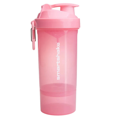 Pink smartshake shaker bottle on a white background
