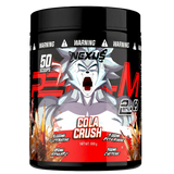 Supplement container with a character design on the label, featuring the brand 'Nexus'.