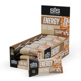 Box of SIS Energy Oat Bars on a white background