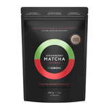 Tropeaka Strawberry Matcha tea powder package with green and red design on a white background