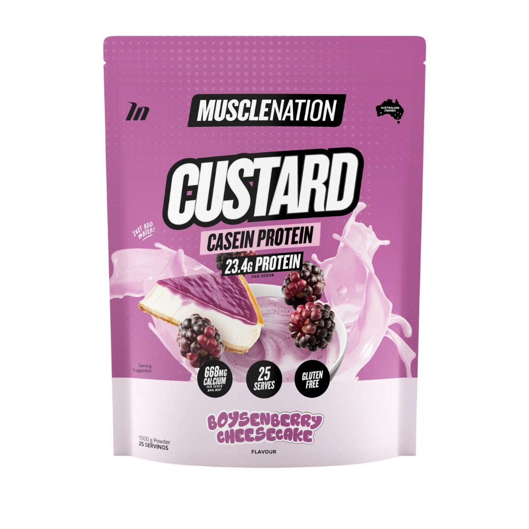 Muscle Nation Custard Casein Protein 1kg