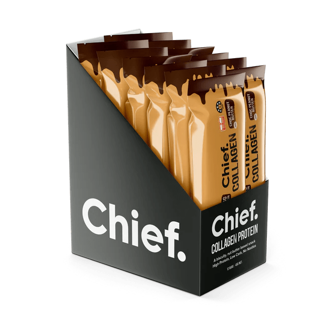 Chief Collagen Protein Bar 12 Box / Choc Peanut