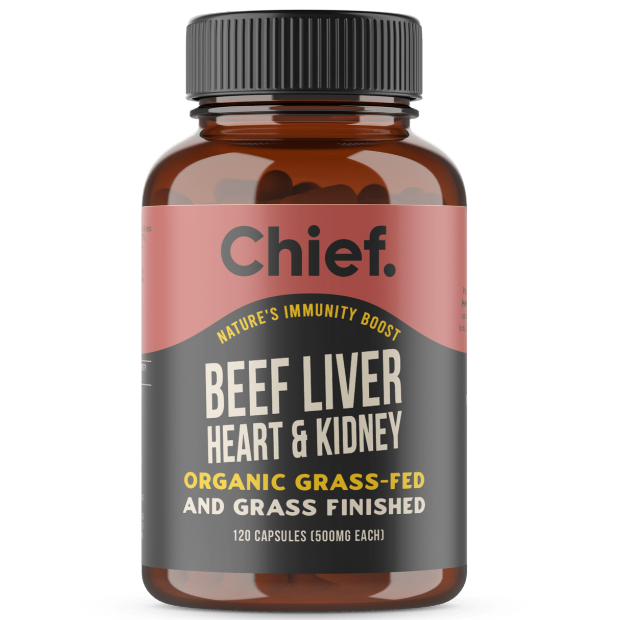 Chief Organic Beef Liver, Heart & Kidney Immunity Boost Caps 120 Caps