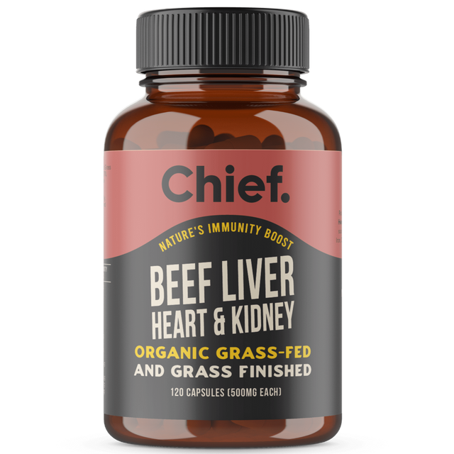 Chief Organic Beef Liver, Heart & Kidney Immunity Boost Caps 120 Caps