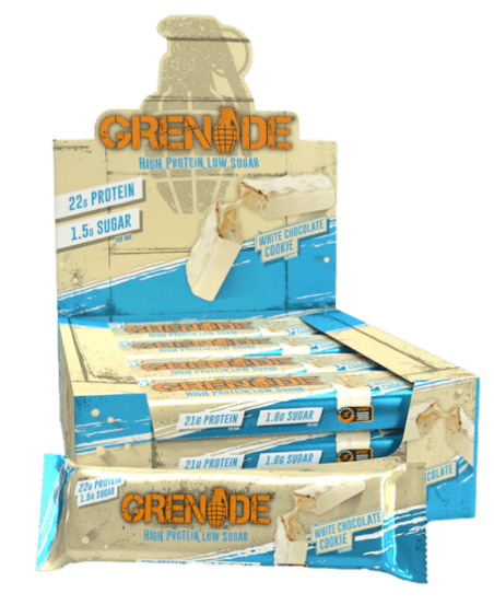 Grenade High Protein & Low Sugar Bars White Chocolate Cookie / 12 Box