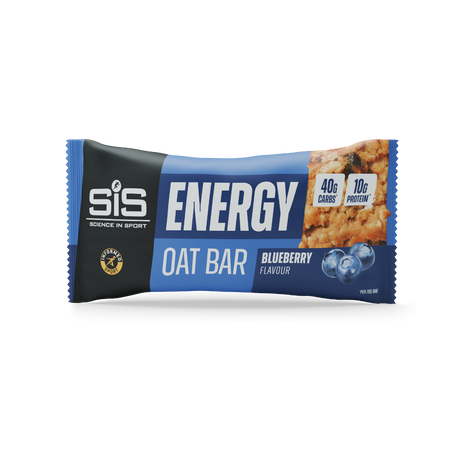 Oat bar energy bar with blueberry flavor packaging on a white background
