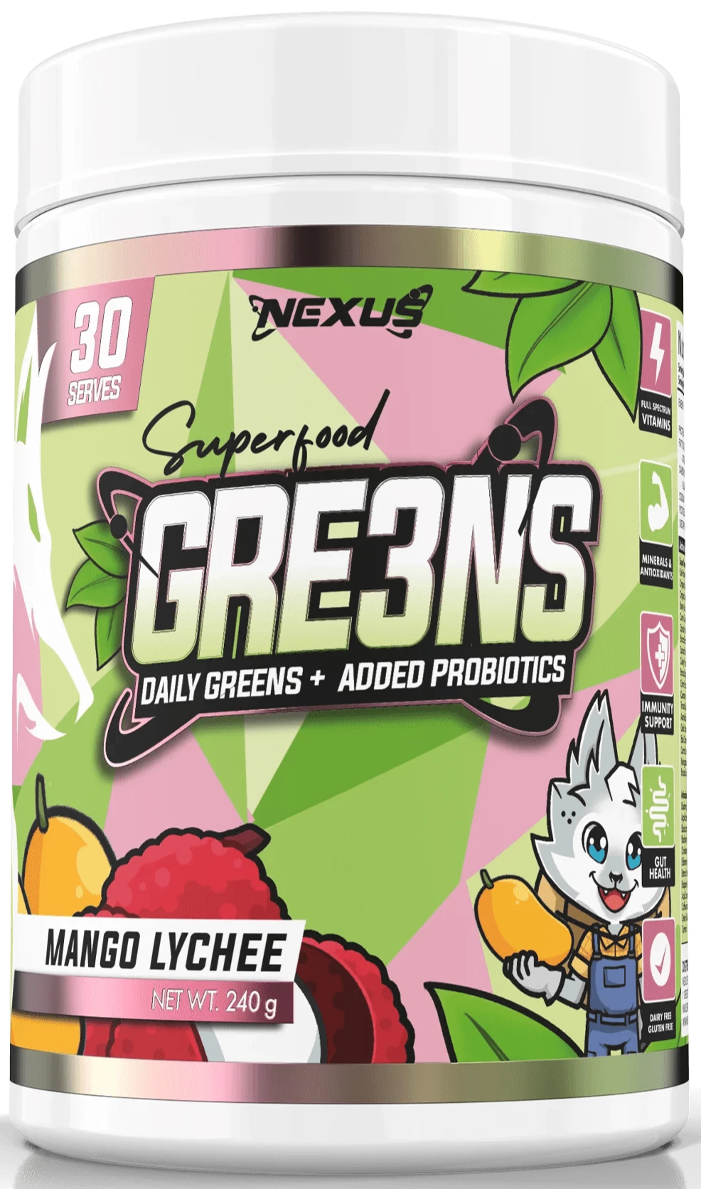 Nexus Sports Nutrition Gre3ns Mango Lychee