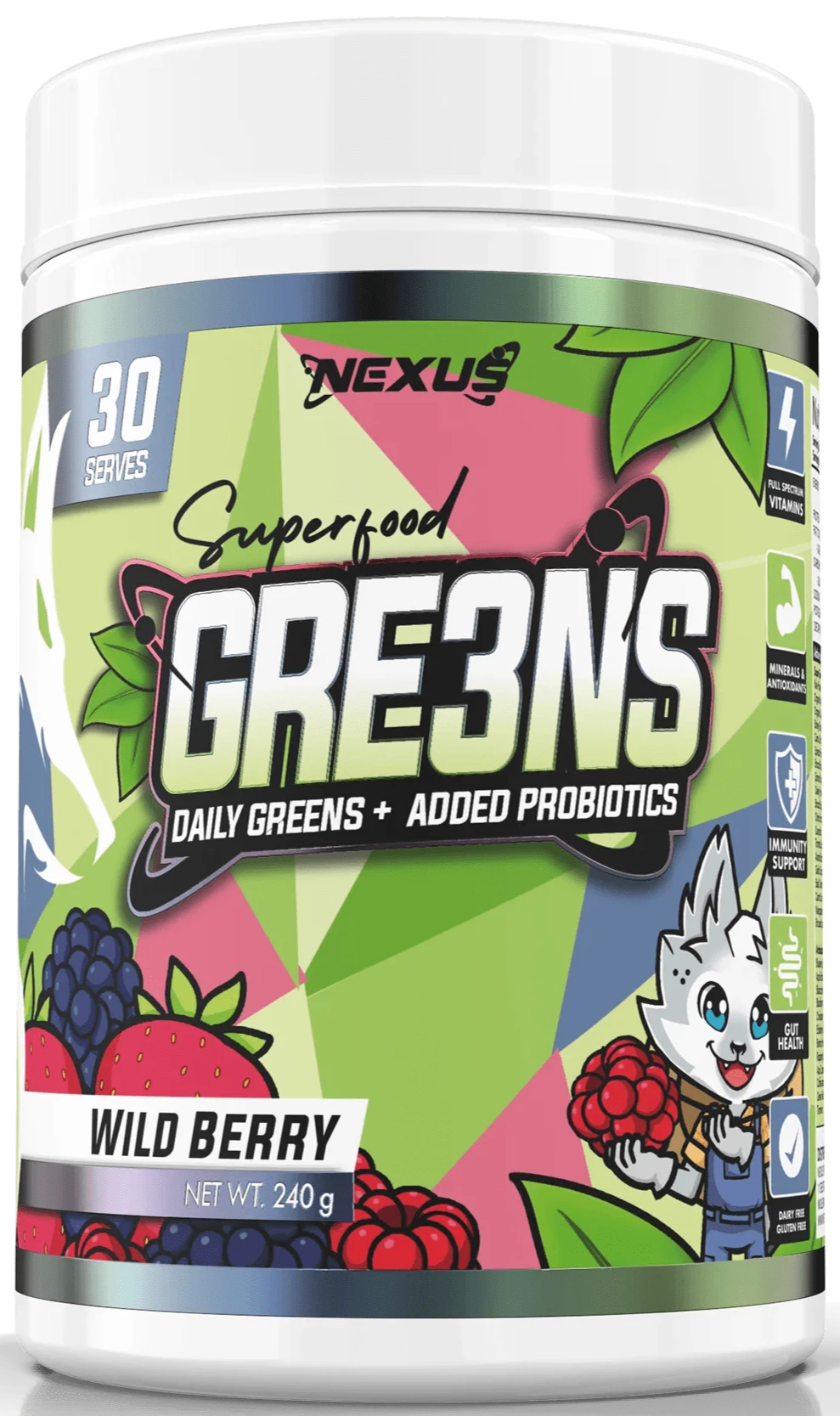 Nexus Sports Nutrition Gre3ns Wild Berry