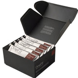 Open black box containing OneFit product packets on a white background