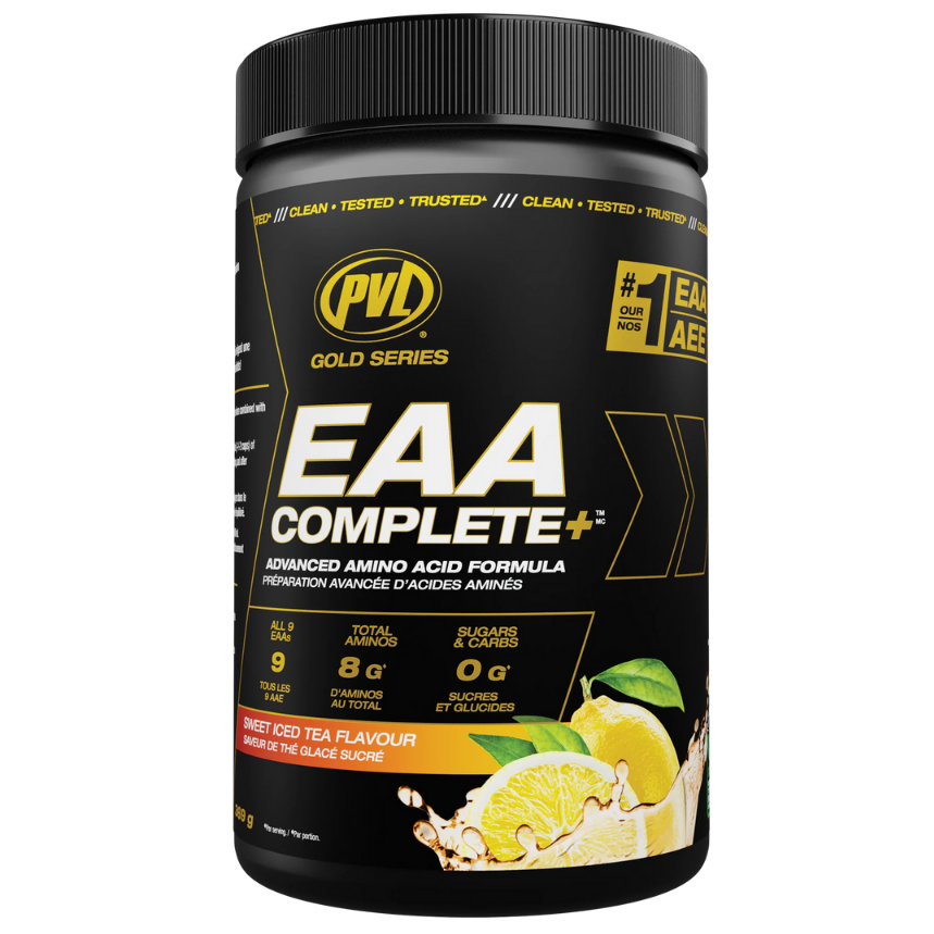 PVD Gold Series EAA Complete supplement container on a white background