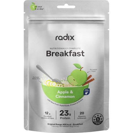 Radix Apple & Cinnamon breakfast package on a white background